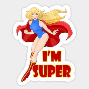 Woman Super Hero Flying With Cape Sticker